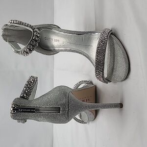 Gianni Bini Silver Heels with Rhinestones